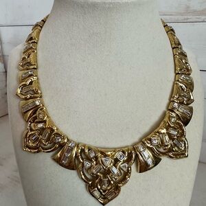 Yves Saint Laurent Vintage Art Deco Necklace/Choker with Crystals